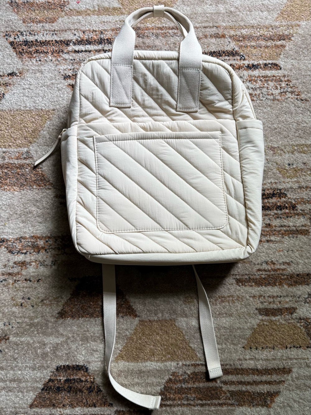Quilted Cream Slim Square Backpack - Universal Thread